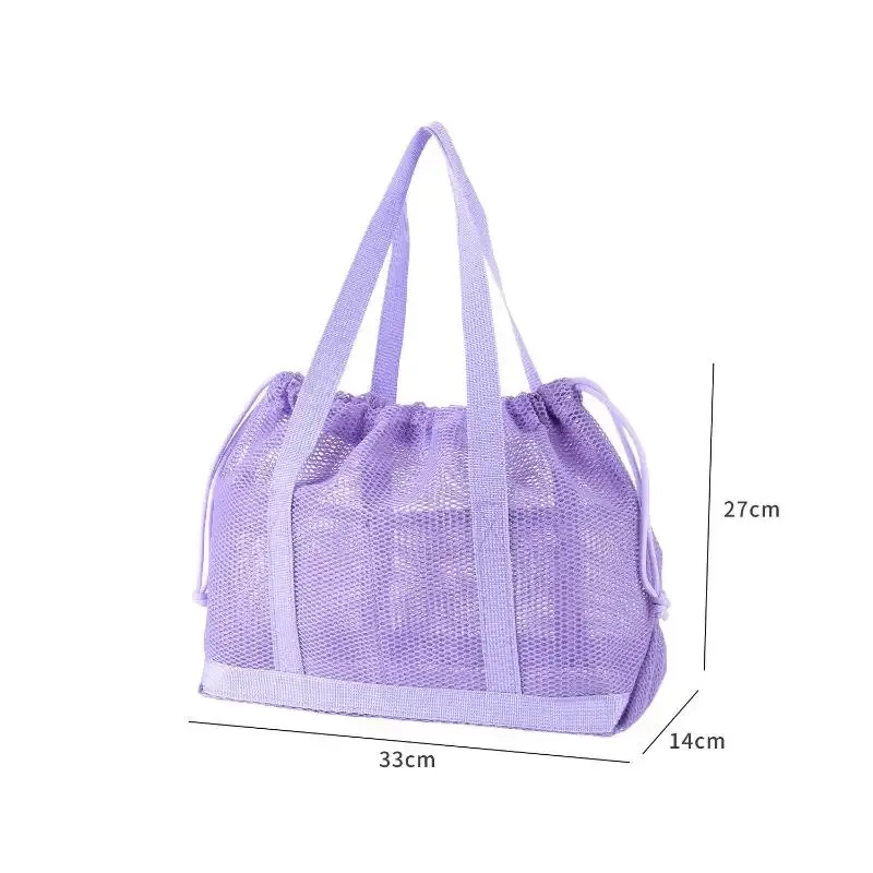 sac fourre-tout en maille avec cordon de serrage, respirant, à séchage rapide, grande capacité, sac à main portable pour la salle de sport, la natation, la plage, les sports, les escapades de week-end
