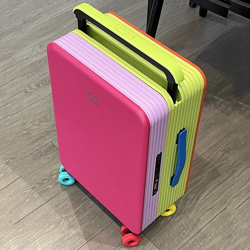 klqdzms – bagages de voyage 20 "24 pouces, boîte de cabine en abs + pc, valise à roulettes de grande capacité pour femmes, valise de cabine à roulettes universelles