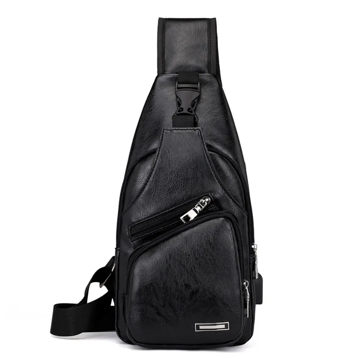 nouveau sac à bandoulière décontracté pour homme, sac de poitrine grande capacité pour sports de plein air, sac bandoulière multifonctionnel en pu pour homme