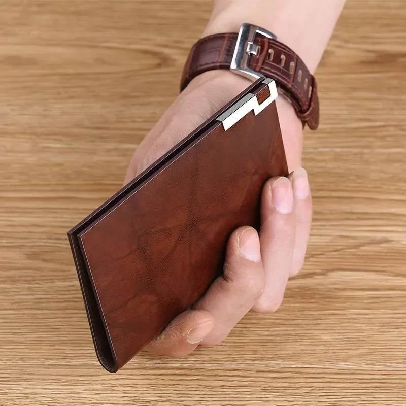 nouveau porte-cartes fin pour homme, en métal, multi-emplacements pour cartes d'identité, cartes de crédit, permis de conduire, organisateur ultra-fin, portable, de qualité supérieure