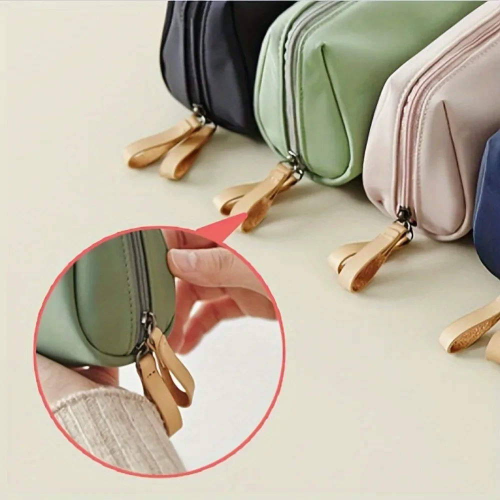nouveau sac à cosmétiques portable pour femmes, sacs de maquillage de couleur unie, pochette pour pièces de monnaie, trousse de toilette, étui de rangement de maquillage étanche, sacs de rangement
