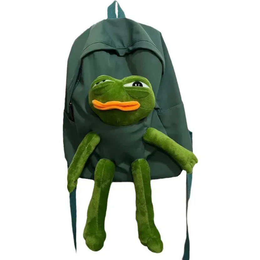 sac à dos léger de grande capacité avec adorable figurine de grenouille pour filles du primaire et du collège, en tissu oxford, décontracté, pour voyage, unisexe