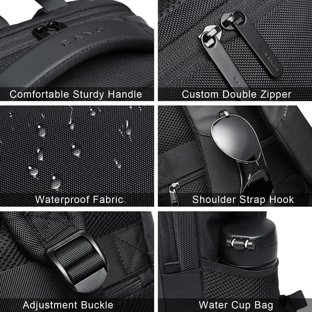 sac dos oxford université noir imperméable poches latérales port usb charge couverte souple usage voyage adolescents école