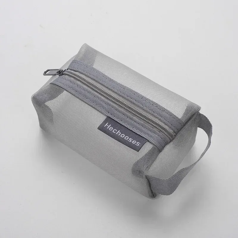 mini sacs à cosmétiques en maille de nylon transparent pour femmes, petits sacs de maquillage pour rouge à lèvres, pochette pour ligne de données, étui organisateur pour clé d'écouteurs