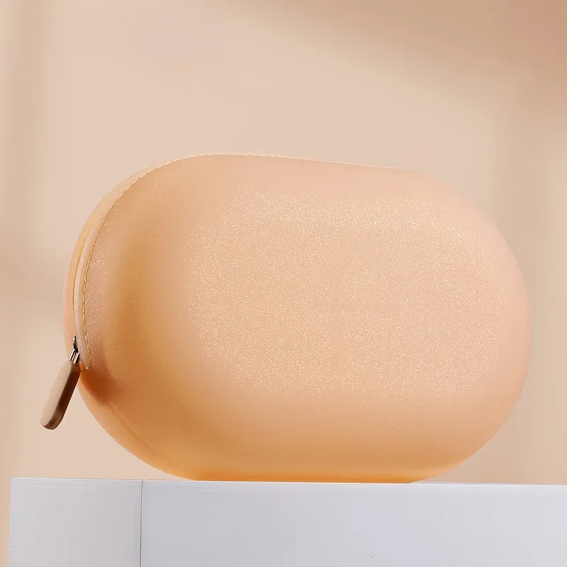 sac à cosmétiques en silicone de grande capacité, sac de rangement de voyage étanche, gain de place, anti-poussière, fermeture à glissière, porte-monnaie de voyage