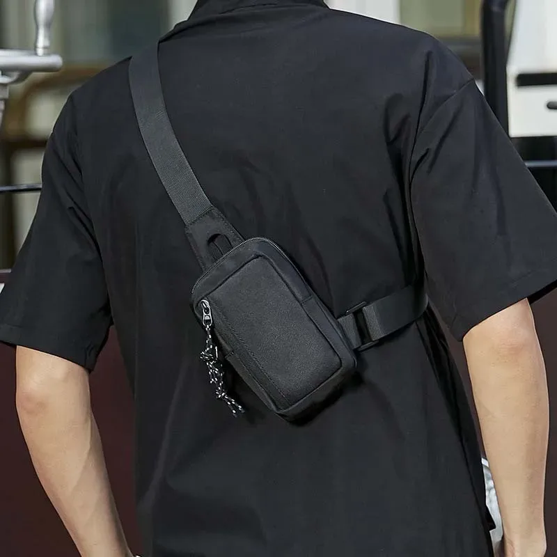 chimbrand-sac à bandoulière alertes onale pour homme, tendance de la rue japonaise, mini sac de poitrine de sport, initié simple
