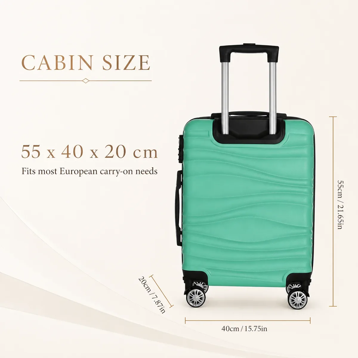 valise cabine 55*40*20cm, 20 pouces, compatible avec plusieurs compagnies aériennes, roues détachables, poignée télescopique à trois sections, plusieurs compartiments, coque rigide, affaires, voyages de week-end, cadeau de vacances