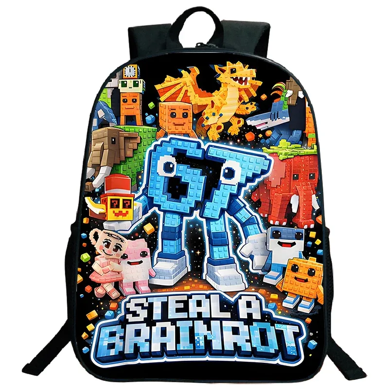 steal a brainrot 67 six seven sac à dos pour enfants, sac à dos de voyage pour étudiants, garçons et filles, sacs d'école au design amusant avec des chiffres, légers