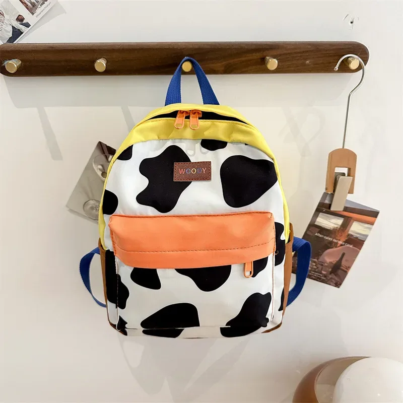 sac à dos pour femme à la mode et décontracté, sac à dos mignon à imprimé vache, sac à dos en tissu doux et résistant, adapté à un usage quotidien