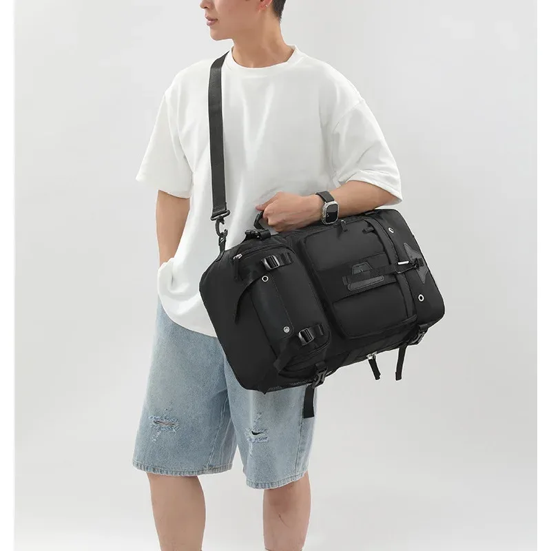 sac à dos de voyage de grande capacité 60l pour hommes, sac à dos d'embarquement de voyage extensible en plein air, grand sac à bagages avec compartiment à chaussures