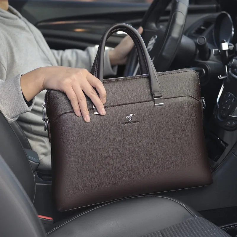 porte-documents de marque pour hommes en cuir, sacoche exécutive de bureau pour ordinateur portable 15,6 pouces, grand sac à documents, sac à main pour hommes, sac fourre-tout