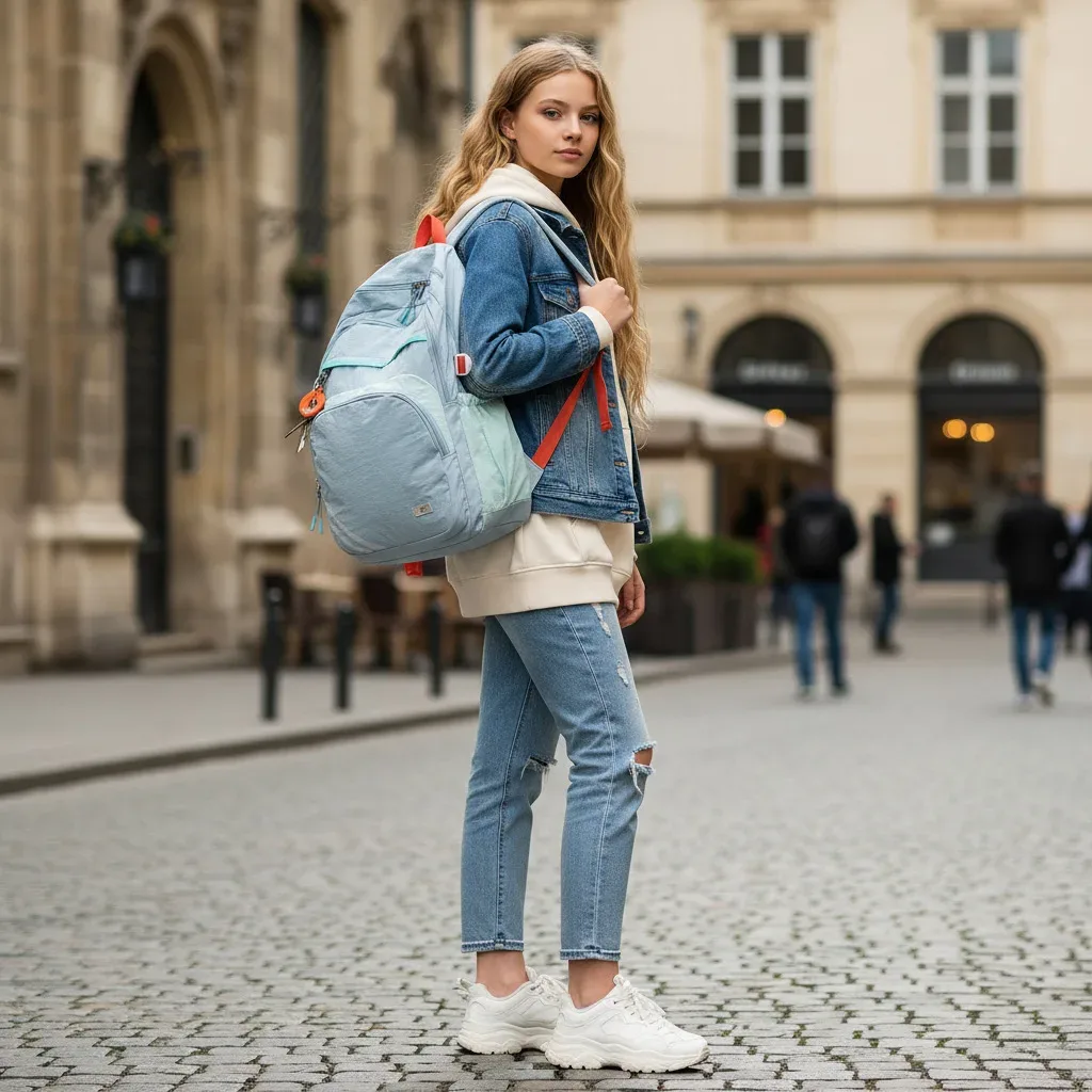 sac à dos de voyage léger et polyvalent de style coréen, décontracté, grande capacité, niche pour étudiants, double épaule