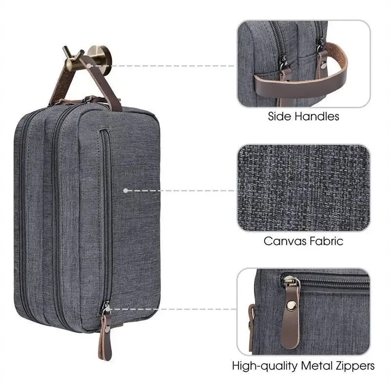 sac de rangement de voyage portable grande capacité en tissu cationique, organisateur portable de toilette et de maquillage à compartiments