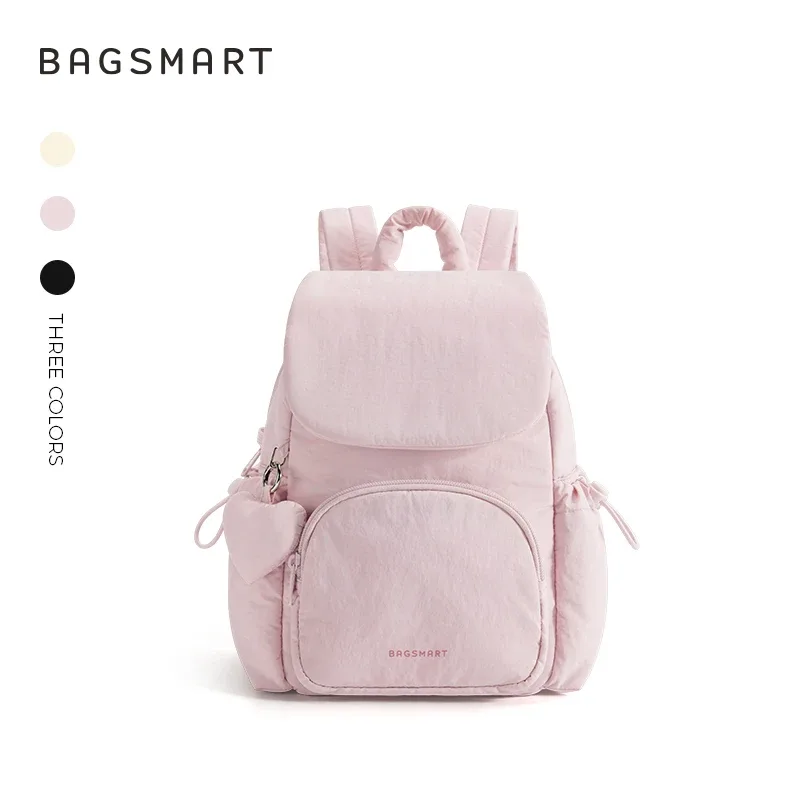 bagsmart mignon sac à dos mini femmes sac à dos décontracté couleur unie cartable pour adolescentes léger portable sac casual