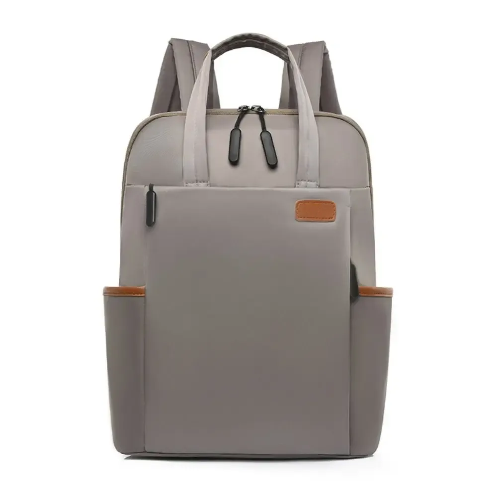 sac à dos pour ordinateur portable en tissu oxford, noir/kaki/rose/beige, imperméable, style décontracté, grande capacité, sac de voyage, extérieur
