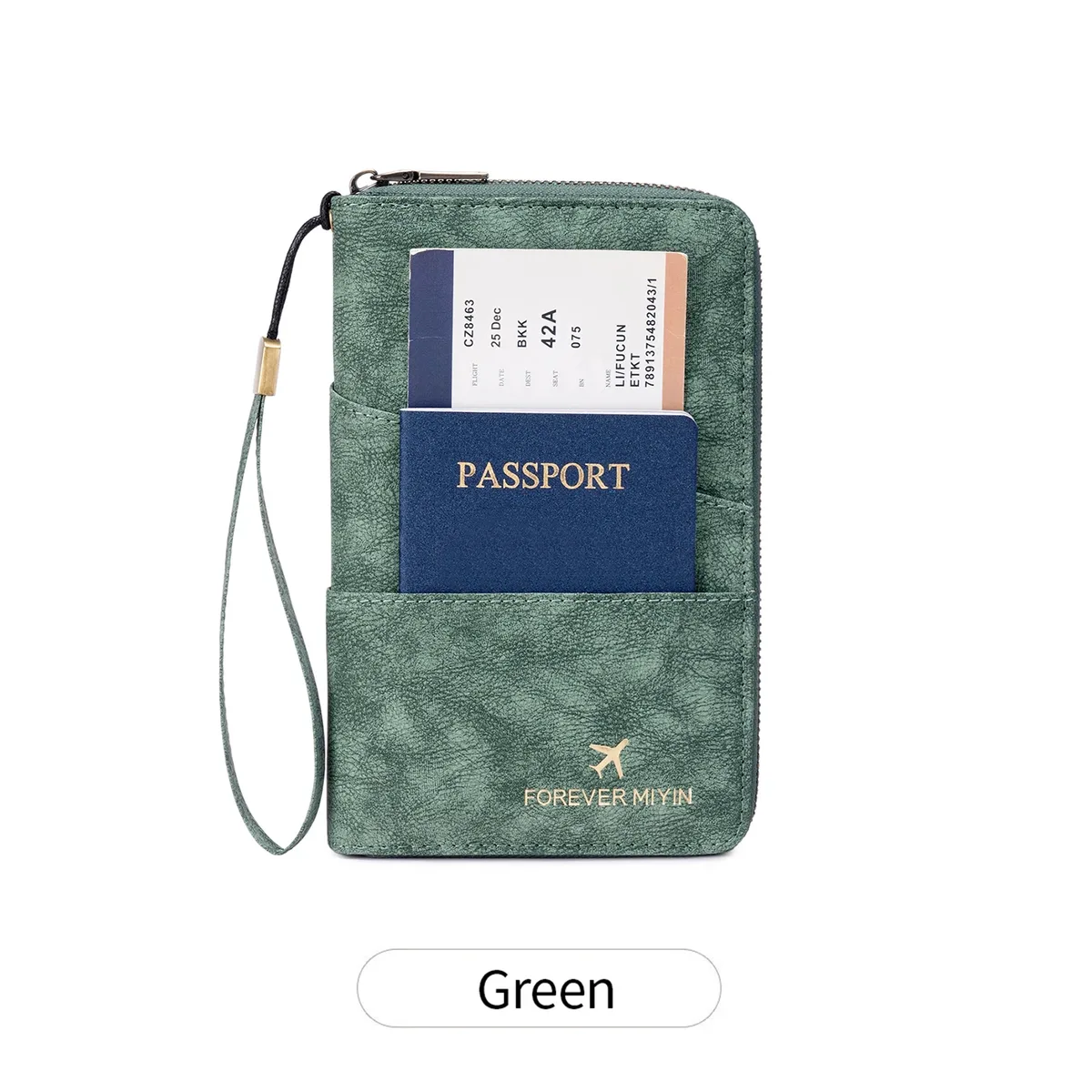 porte-passeport familial de voyage, portefeuille de rangement à fermeture éclair pour documents de grande capacité, sac à main en pu, accessoire de voyage unisexe