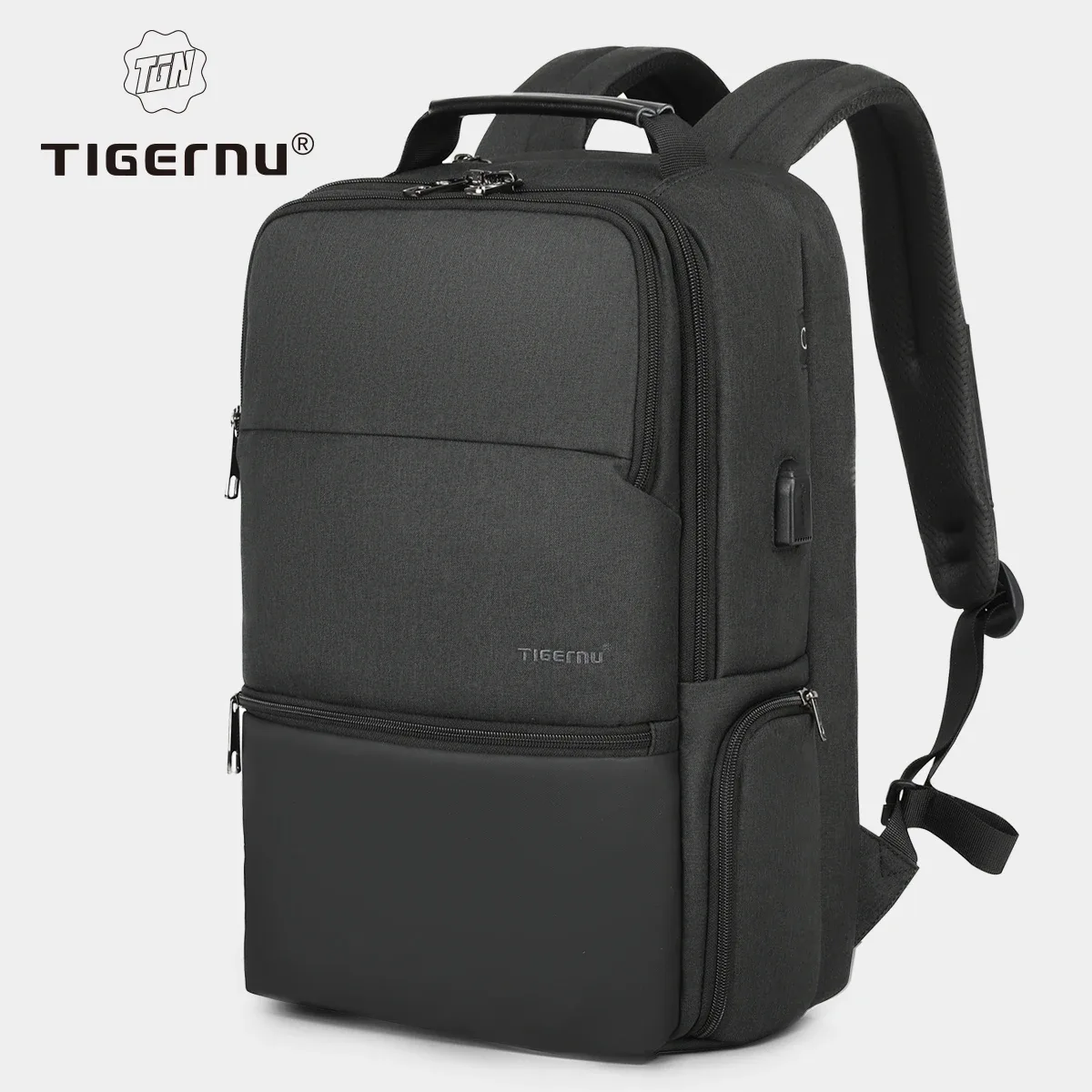 tigernu hommes sac à dos extensible 15.6-19 pouces sac à dos pour ordinateur portable pour hommes rfid anti-vol sac de voyage cartable cabine sacs sac à dos