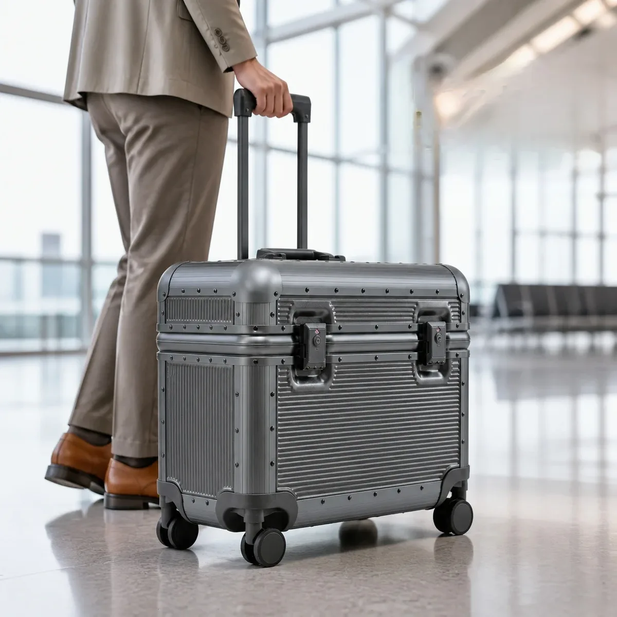 valise à roulettes bunnyfly 20 pouces avec cadre en aluminium, poignée rigide, serrure tsa, petite valise cabine pour appareil photo et photographie