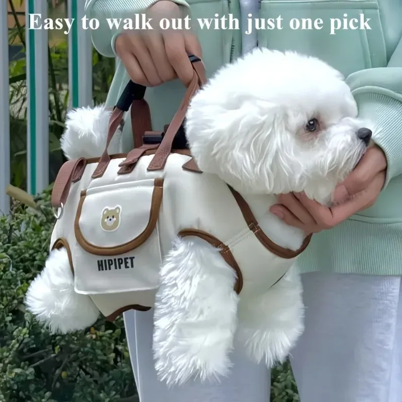 sac à dos de transport multifonctionnel et portable, sac à dos pour chien à double épaule, sac de transport pour animaux de compagnie à porter en bandoulière, sac respirant pour animaux de compagnie d'extérieur