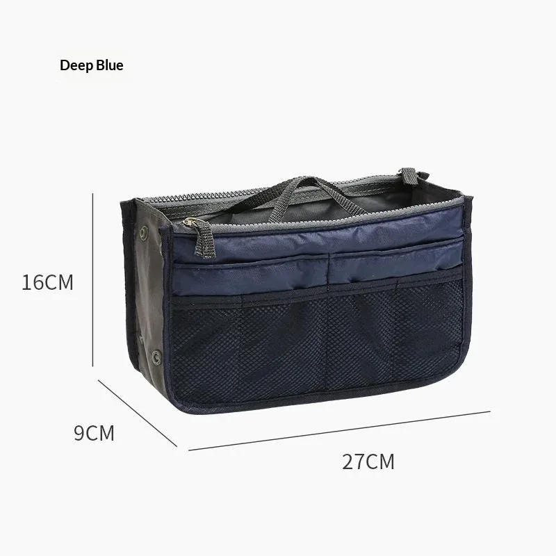 sac de rangement multifonctionnel à double fermeture éclair, grande capacité, pour le rangement et la classification des articles de maquillage et de toilette