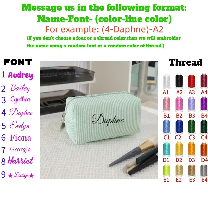 【produits personnalisés】 organisateur de bagages brodé sur mesure, trousse de maquillage brodée personnalisée - trousse de rangement cosmétique avec bande nominative brodée personnalisée, trousse de maquillage avec bande nominative brodée personnalisable, trousse de toilette grande capacité en tissu seersucker, trousse de rangement portable pour produits de soin de la peau pour les voyages, organisateur de pinceaux de maquillage couleur macaron, trousse à crayons multifonctionnelle pour étudiants, broderie personnalisée du nom diy pour les amies, plusieurs couleurs disponibles