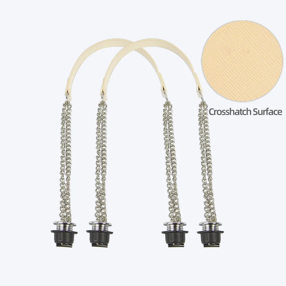 nouvelle paire de chaînes doubles longues argentées obag avec vis à placage métallique pour poignée obag, sac à main pour femme, sac à bandoulière