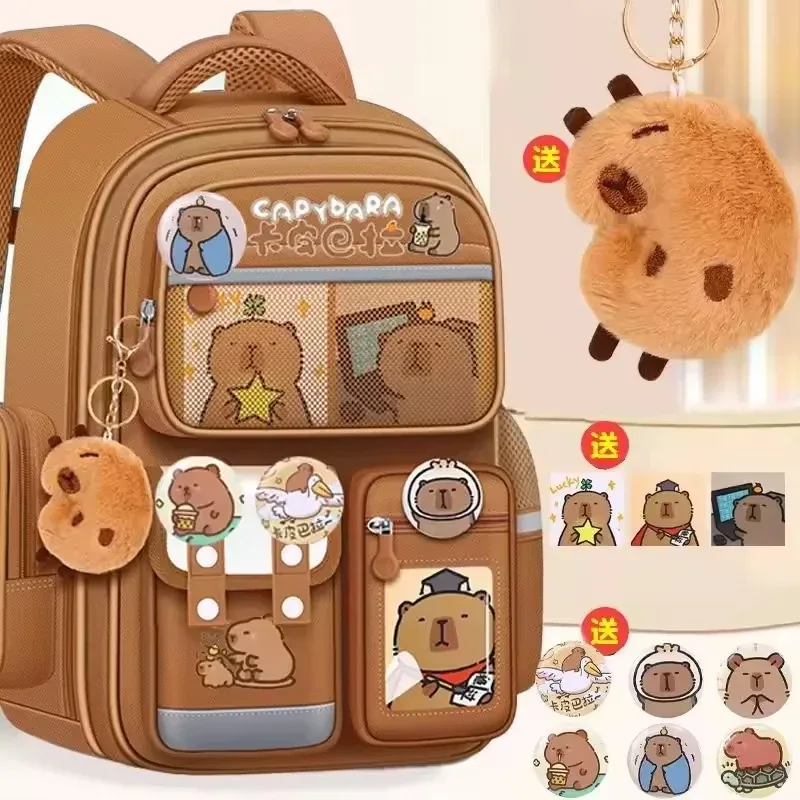 Cartable d'étudiant Capibara, sac à dos pour enfants de grande capacité. Sacs de livres de retour à l'école pour filles et garçons