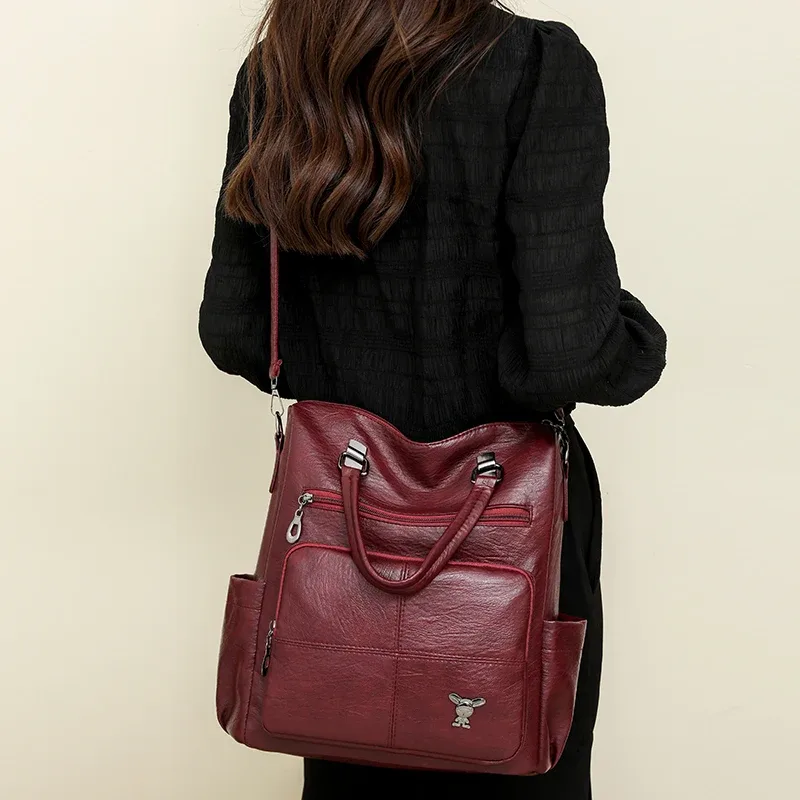 sac à bandoulière en cuir souple pour femmes, sac à bandoulière multifonctionnel à la mode, sac à main polyvalent pour les déplacements, nouvelle collection 2025