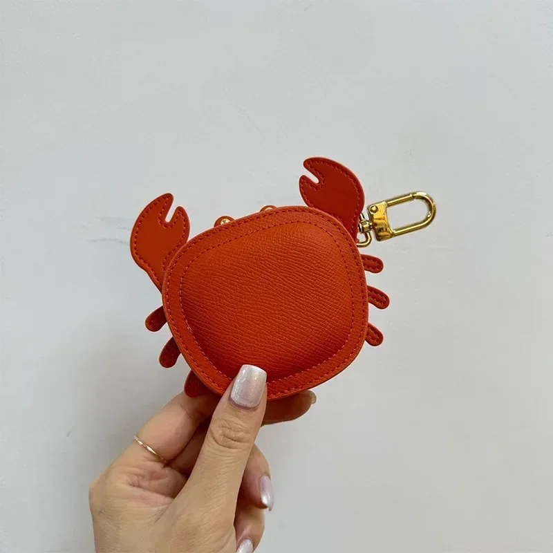 porte-monnaie crabe en cuir microcarence, mini portefeuille, maquillage, sac de rangement pour écouteurs, cartable, sac à main pendentif, accessoires de charme