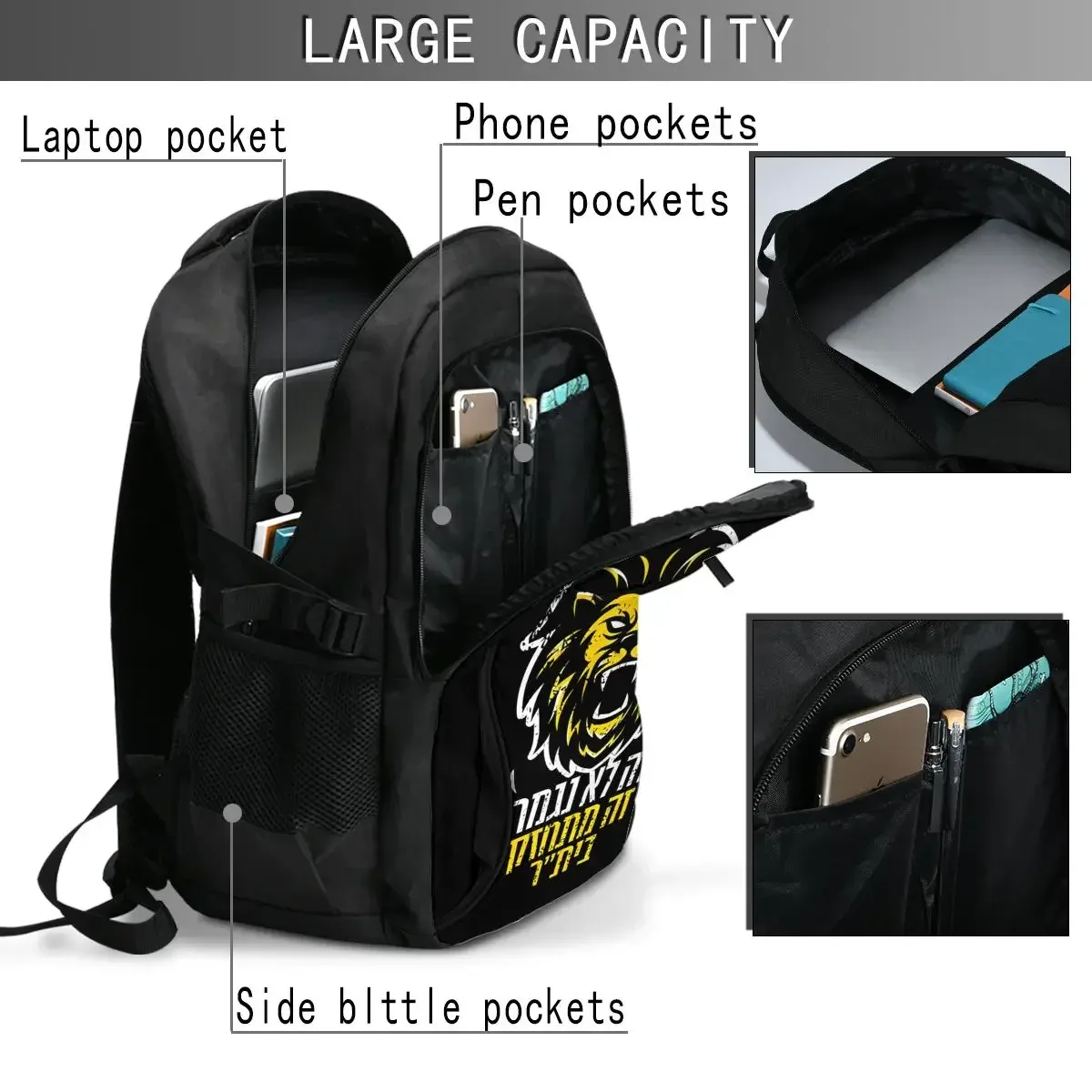 sac dos polyester anti vol sangle transport ventilation poche arrière sécurité marbre bleu noir voyage business