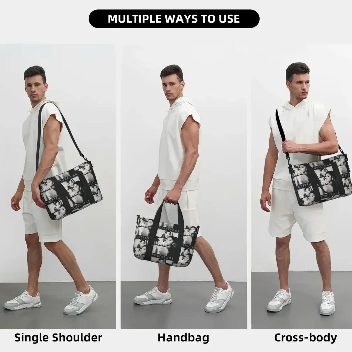 sac de voyage plage eternal sunshine, sac fourre-tout, sac de sport, sac de yoga, sac de shopping, sac à bandoulière pour femme, inspiré de l'album positions rewind d'ariana grande