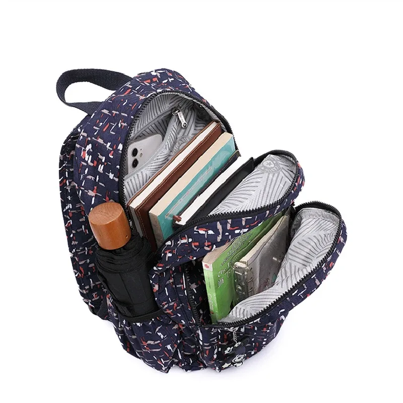 teincome ote-sac à dos d'école étanche pour fille et garçon, sac de voyage léger pour homme, 2024 nylon, motif de fleurs, mode décontractée, a4, m1318