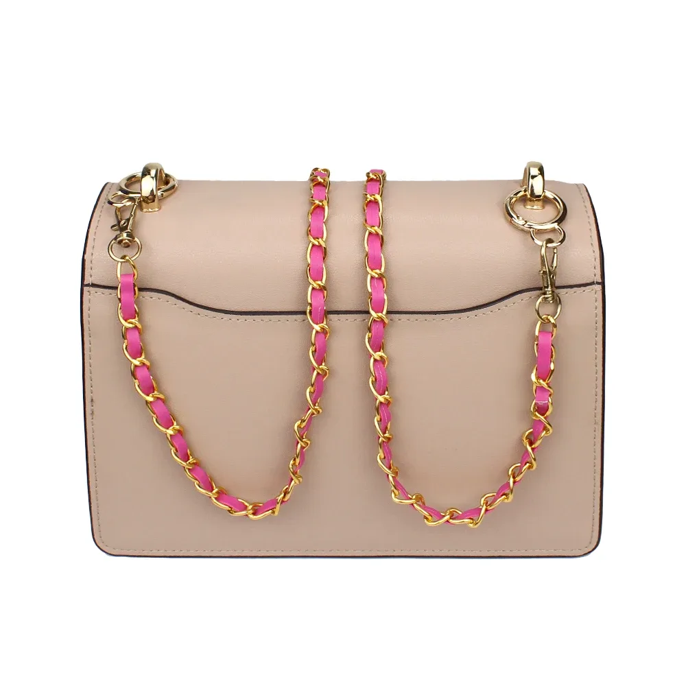 120cm cuir pu + chaîne en métal sac à bandoulière sangle pour femmes sac de mode sac à bandoulière femme sangle en cuir pour sac à main