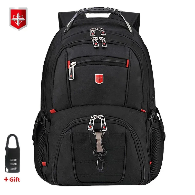 sac à dos suisse imperméable pour hommes, sacs à dos pour ordinateur portable 15.6/17 pouces, sacs de voyage scolaires, sac à dos d'affaires de grande capacité, mochila