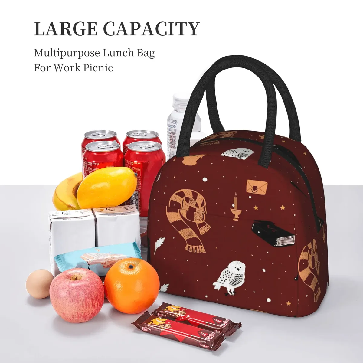 harries movie p-potters magic world sacs à lunch isothermes sac thermique conteneur à lunch sac fourre-tout boîte à lunch pour hommes et femmes travail en plein air