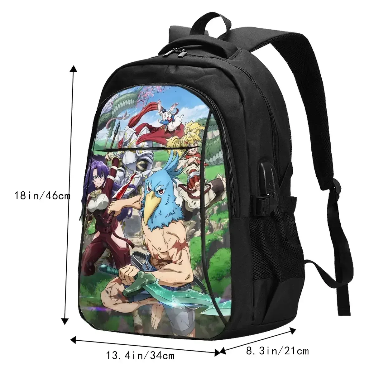 sac à dos de voyage pour ordinateur portable anime shangri-la frontier, sac à dos pour ordinateur portable professionnel résistant à l'eau avec port de chargement usb, sac d'université
