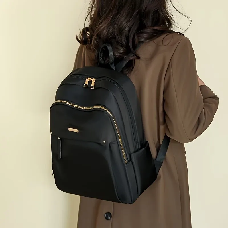 sac à dos en nylon rose pour femmes, grande capacité, imperméable, sac d'école de voyage pour adolescentes, sac à dos tendance pour ordinateur portable avec port usb