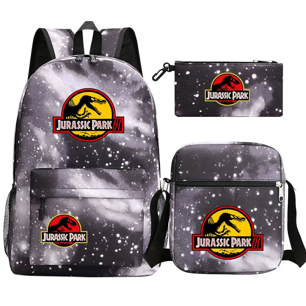 dinosaur jurassic world park 3 pièces garçons filles enfants retour à l'école livre sacs, sac à dos étudiant, sac à bandoulière trousse à crayons