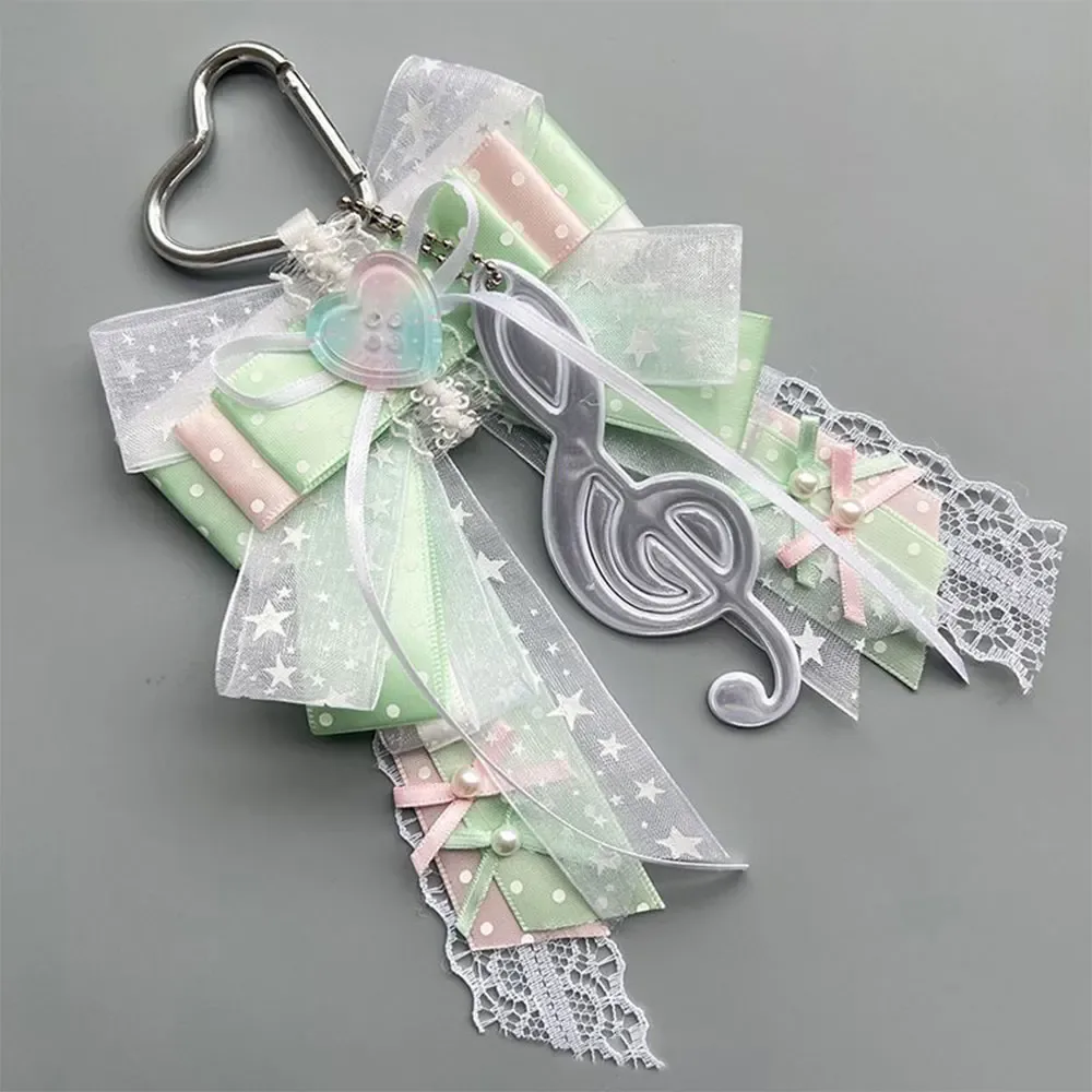 pendentif pour sac ita coréen, dentelle, note de musique, nœud, porte-clés, matériel diy, breloque de sac à dos, pour fans kpop, ornement de sac pain, accessoires de sac