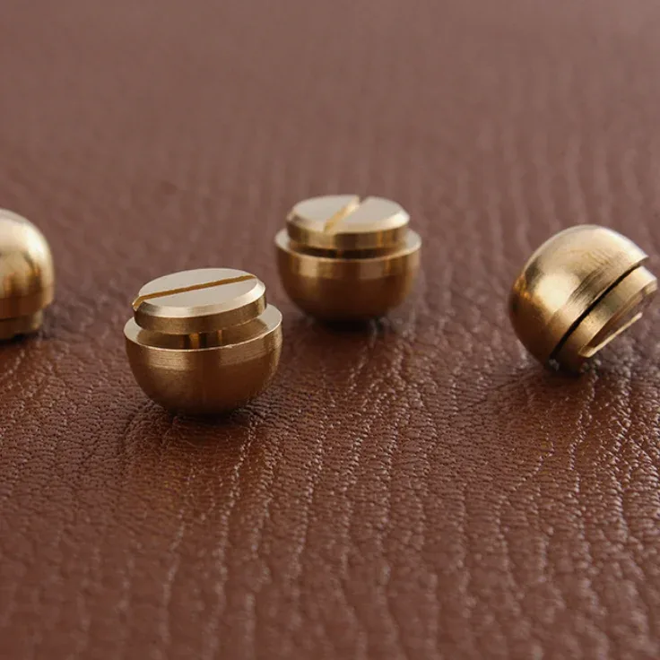 lot de 5 rivets et vis en laiton massif de haute qualité pour la décoration de sacs en cuir diy, pieds de valise, accessoires de rivetage