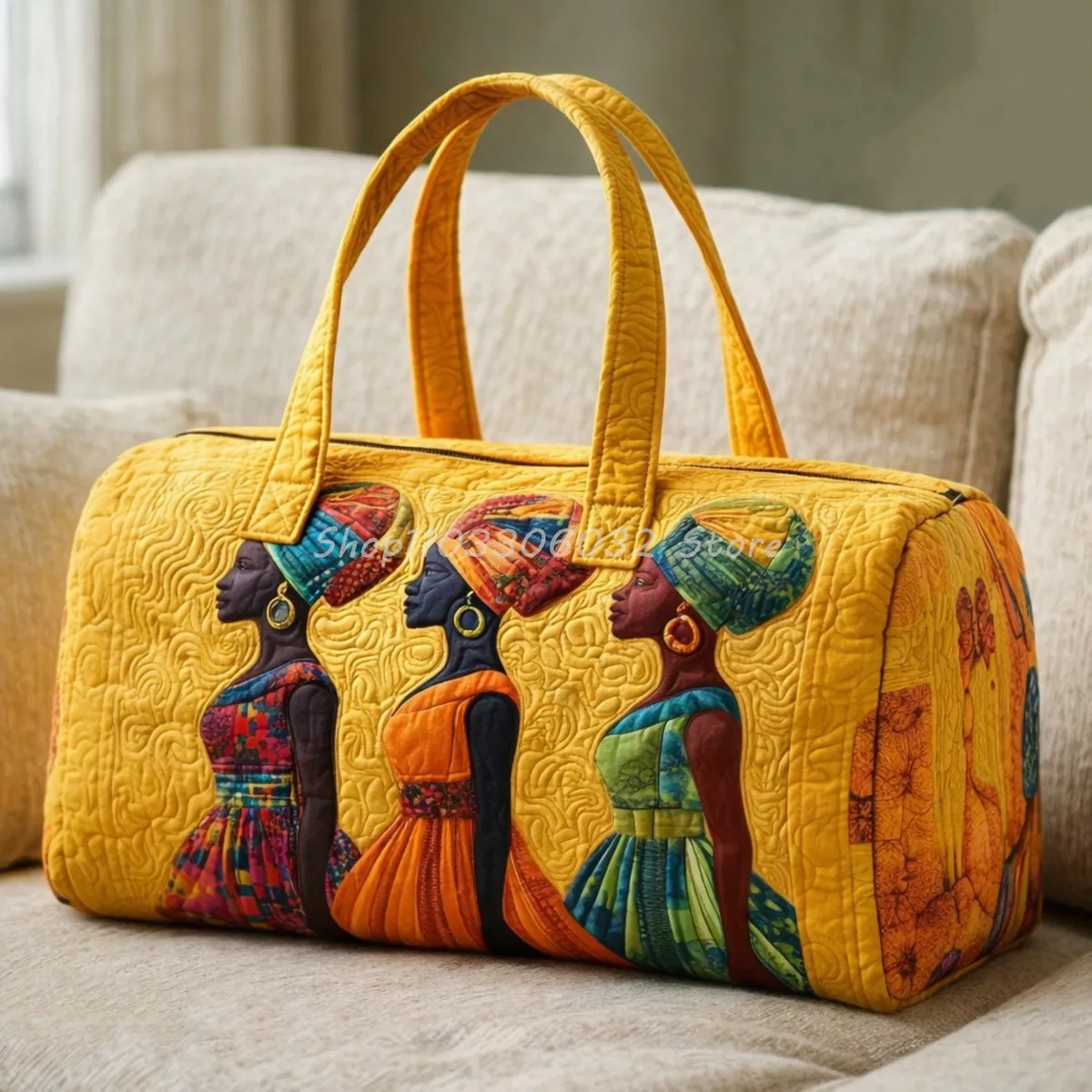  sac de voyage matelassé imprimé afro-américain pour femme et homme, sac fourre-tout de week-end 2026 pour l'extérieur 