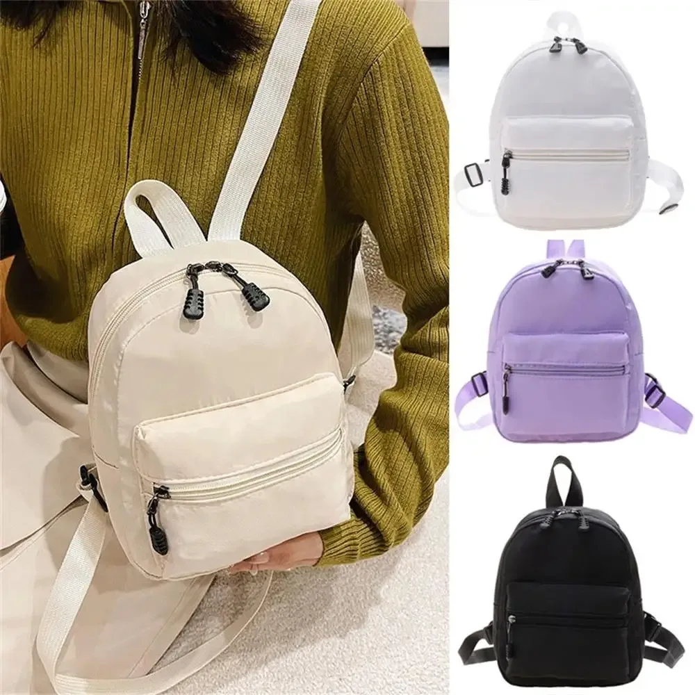 sac d'école holographique en nylon pour femme, petit cartable décontracté, sac de voyage pour adolescent, sac à dos étudiant, coréen, solide, document, sr