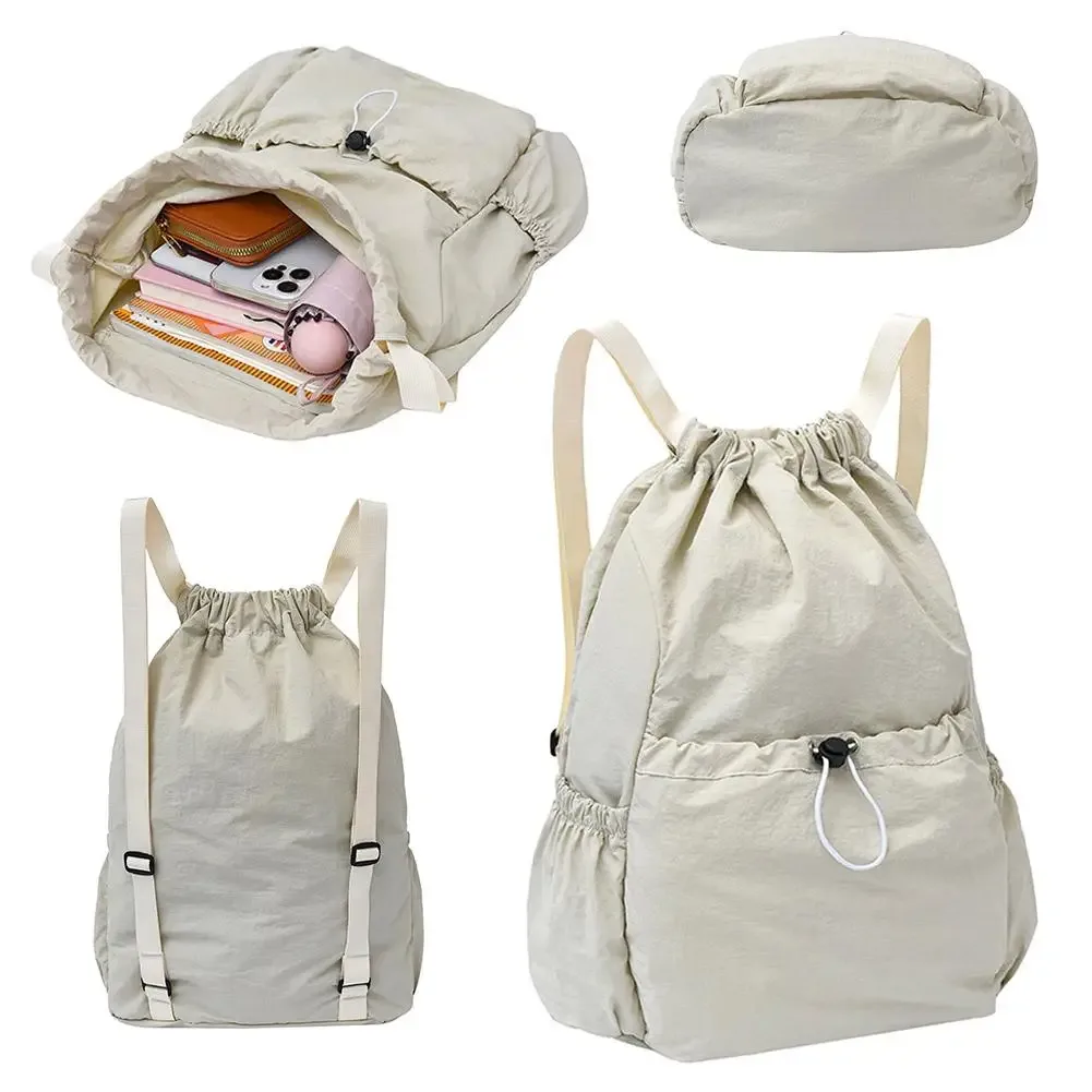 sac à dos léger à cordon de serrage, décontracté, unisexe, pour l'école, le sport, les voyages, grande capacité, imperméable