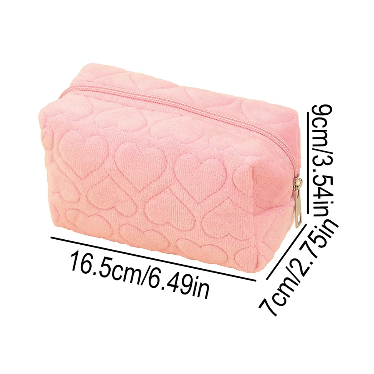 sac de maquillage à imprimé cœur, pochette de rangement portable à fermeture éclair pour femmes, sac à main de voyage pour cosmétiques et articles de toilette, cadeau de la saint-valentin et du nouvel an