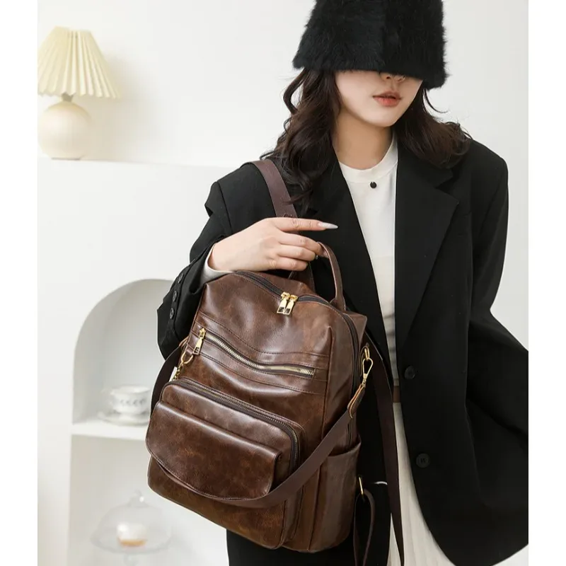 sac à dos sac à main pour femmes pu grand dames mode gland pu cuir voyage sac à dos sac à main concepteur dames sacs à bandoulière étanche