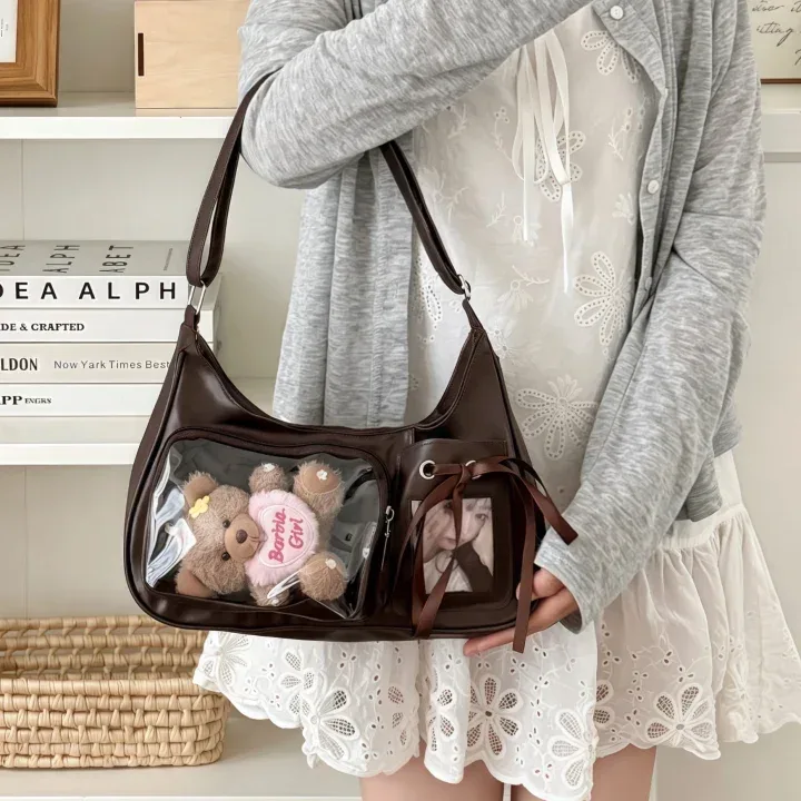 y2k harajuku sac à bandoulière femmes coréen transparent ita sac école sac à bandoulière femme japonais concepteur preppy sac à main sac à main