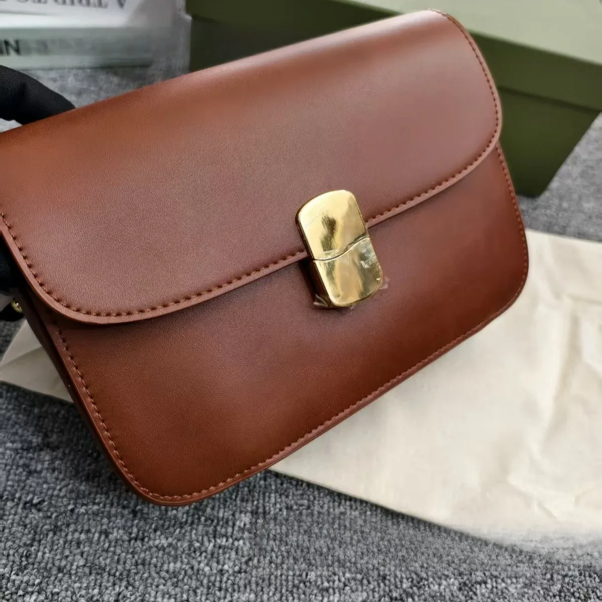 nouveau sac à main femme 2026 tendance parisien en cuir maillard décontracté avec fermeture métallique – sacs tofu