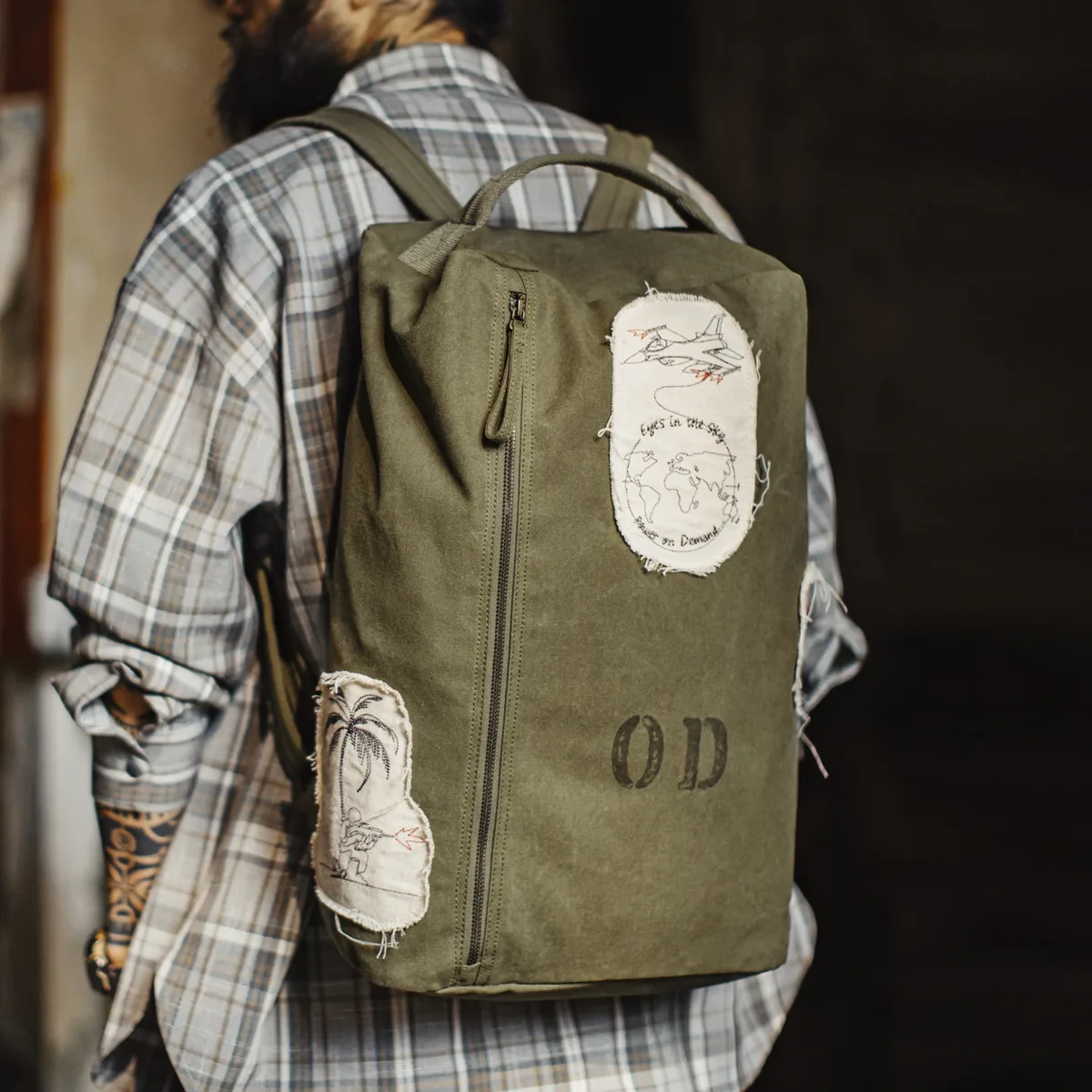 maden sac à dos tactique vintage pour hommes, grande capacité, sac à dos pour ordinateur portable, sac seau vert militaire pour voyage, randonnée en plein air