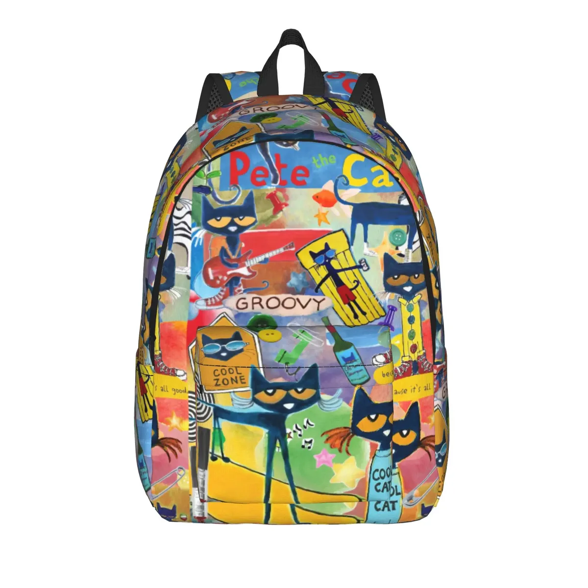 sac à dos pete le chat et ses chaussures blanches, sacs à dos d'entraînement unisexes en polyester, légers et élégants, sacs à dos pour lycée