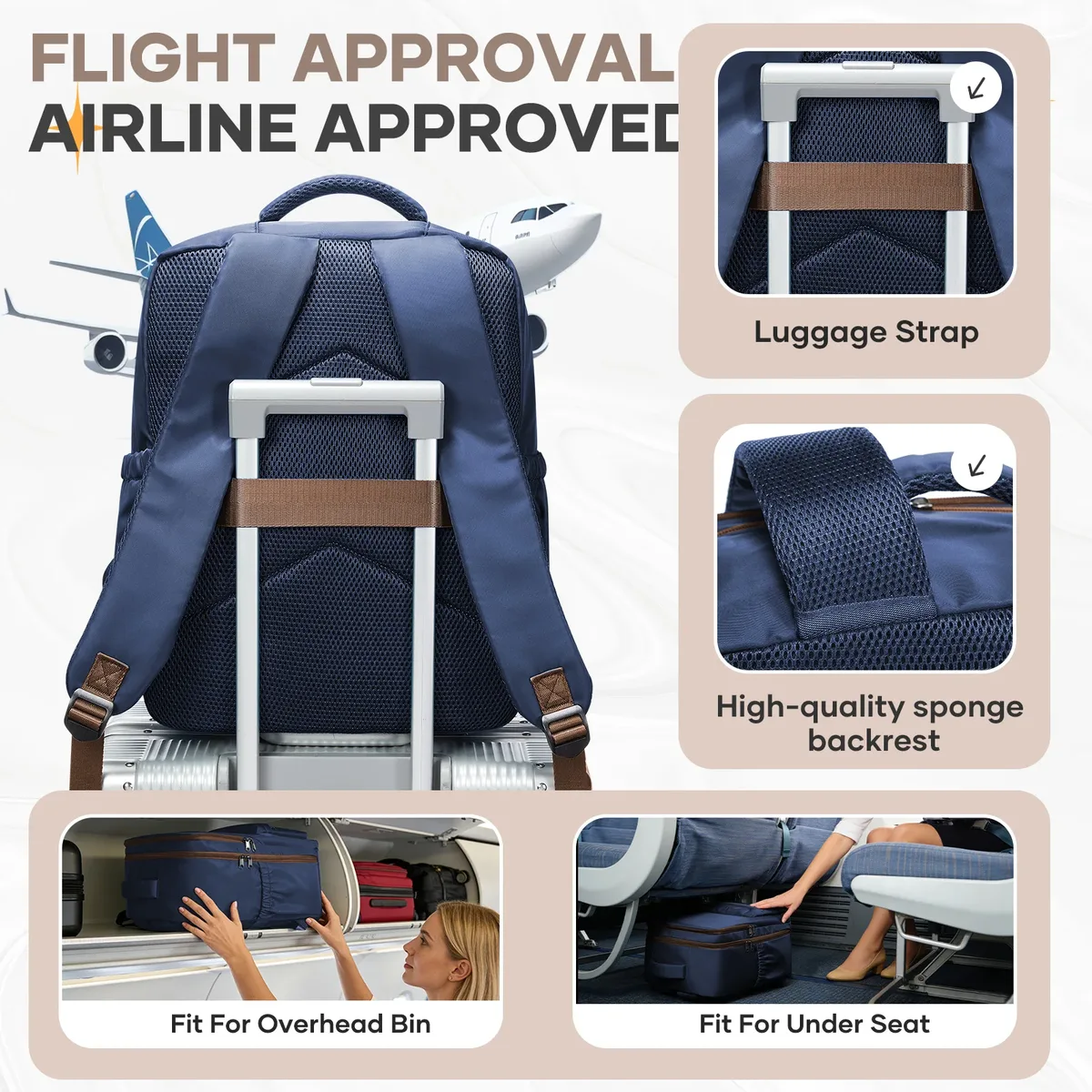 sac à dos ryanair 40x30x20, sac à dos de voyage en avion, bagage à main pour easyjet, wizz air, ita airways et volotea, sac pour ordinateur portable